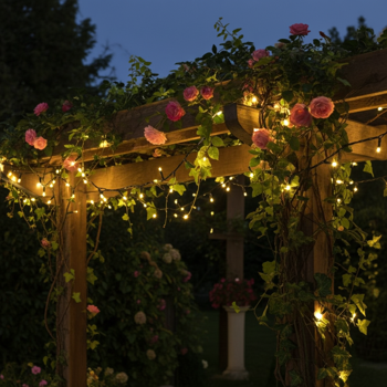 Helle Solar Lichterkette mit 480 warmweissen LEDs, 21 m & 40 Stunden Leuchtdauer, USB-Aufladung, 13 Funktionen, inkl. Fernbedienung - für Innen & Aussen