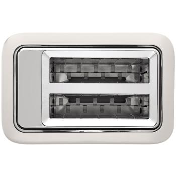 Preview: Grille-pain moderne à LED Hagenuk - 7 niveaux de grillage précis & écran numérique - Fonction décongélation/réchauffage/arrêt - 850W crème mate