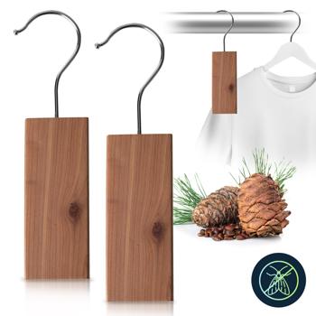 Preview: Kit en bois de cèdre composé de 20 blocs de cèdre et de 30 anneaux en bois de cèdre : Protection naturelle contre les mites pour la garde-robe, la cuisine et les placards