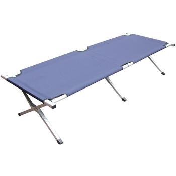 Lit de camp professionnel pliable, bleu - Un maximum de repos en plein air. Idéal pour le camping, la pêche, les invités. Lit pliant robuste avec confort & stabilité !
