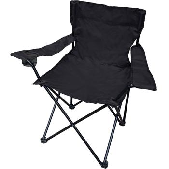 Camping Faltstuhl Schwarz klappbar: Mit Armlehne & Getränkehalter – Kompakt, robust & bequem – Ihr perfekter Begleiter für Outdoor