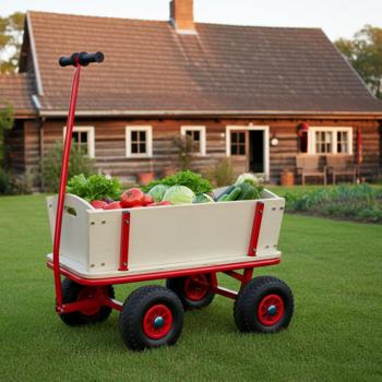 Vielseitiger Bollerwagen mit Luftreifen, 100kg Tragkraft: Robust & geländegängig  – Ein idealer Begleiter für Ausflüge & Transporte
