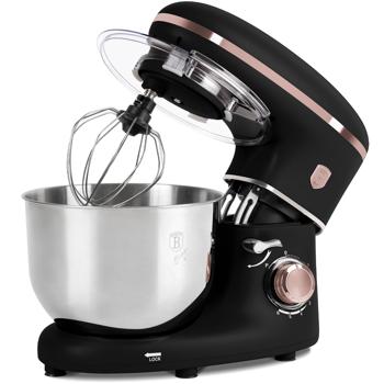 Robot de cuisine haut de gamme, noir et or rose noble, bol de 6 l en acier inoxydable, 1300 W - moderne & puissant, pour la pâtisserie, la cuisine & plus encore