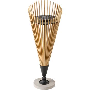 Preview: Lanterna solare decorativa 60cm in bambù: moderna lampada solare da giardino con luce d’atmosfera, resistente alle intemperie IP44