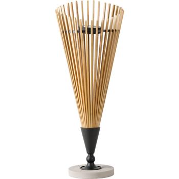 Preview: Lanterna solare decorativa 60cm in bambù: moderna lampada solare da giardino con luce d’atmosfera, resistente alle intemperie IP44