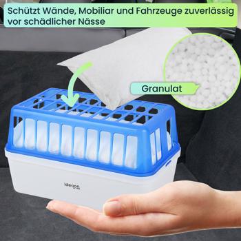 Preview: Ultimativer Raumentfeuchter: Leistungsstarker Luftentfeuchter gegen Schimmel & muffige Gerüche, 1,2 kg Granulat - 2,5 l, Stromlos