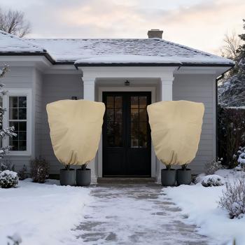 Preview: Housse d’hivernage XXL pour plantes, 240 x 200 cm – protection pour plantes en pot, cordon de serrage et fermeture à glissière – tissu respirant