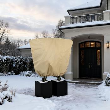 Pflanzenabdeckung XXL, Winterschutz, 240 x 200 cm, Kübelpflanzen Schutzhauben als Frostschutz mit Zugband und Reissverschluss, atmungsaktiv 