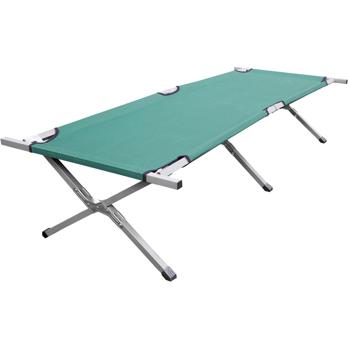 Preview: Lot de 2 Lits de Camp Pliables Verts - Repos Optimal Plein Air Camping Pêche Invités - Châssis Acier - Charge 120kg - 190x65x42cm