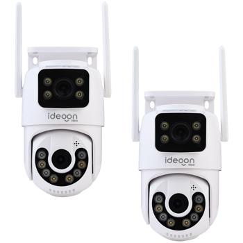 2er-Set Zuverlässige Dual Lens IP Outdoor-Überwachungskamera, 355° schwenkbar & neigbar – Leistungsstark mit Nachtsicht, Gegensprechen & Aufnahme