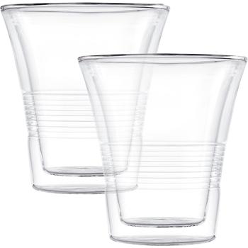 2er-Set edle Doppelwandgläser mit Riffelung – 330 ml – Thermo-Funktion für besten Genuss von Kaffee & Tee