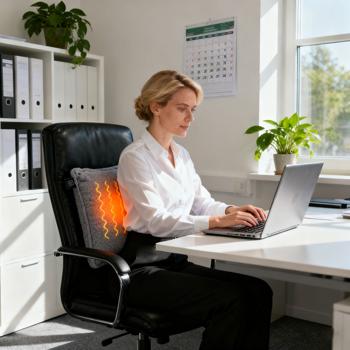 Preview: Coussin chauffant luxe sans fil 45 x 45 cm – coussin en velours, batterie de 5000 mAh, 3 températures, USB – rembourrage moelleux, accessoire doux et cocooning