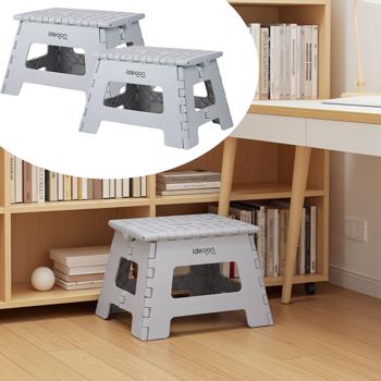 Set da 2 robusti sgabelli a gradino pieghevoli, portata fino a 150 kg – Sgabello a gradino pieghevole, piatto e salvaspazio per cucina, bagno, camper e altro