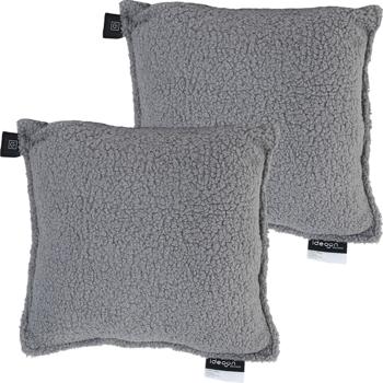 Preview: 2er-Set Luxus Heizkissen 45x45 kabellos – Wärmekissen mit 5000mAh Akku, 3 Stufen, USB & weiche Füllung - Sanfte Wohlfühlwärme für Ihr Zuhause