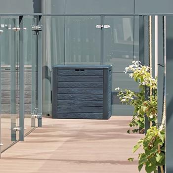 Preview: Perfekte Garten-Aufbewahrungsbox: Robust, schick & wetterfest - für Kissen & Werkzeug – Ein robuster Outdoor-Stauraum