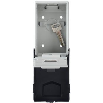 Preview: Cassetta di sicurezza per chiavi con codice illuminato a 4 cifre - nascondiglio extra sicuro per chiavi per montaggio a parete; resistente alle intemperie grazie alla copertura protettiva