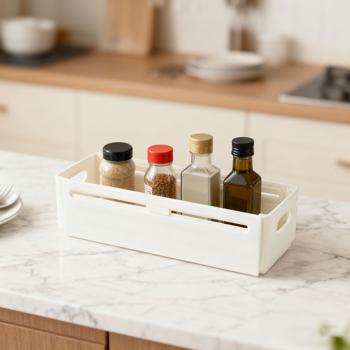 Preview: 6 bacs de rangement extensibles pour cuisine (28-48 cm) – rangement ajustable pour plus d’ordre dans les placards et le réfrigérateur – pliants, blancs