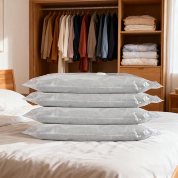 Preview: Ensemble de 15 sacs de rangement sous vide pour vêtements et linge de lit, 5 tailles – réutilisables, parfait pour voyages et stockage – transparents