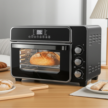 Multifunktionaler Mini-Backofen 1600 W: Kompakter Alleskönner mit Heissluftfritteuse, Grill & Dörrfunktion – Für vielseitiges & gesundes Kochen