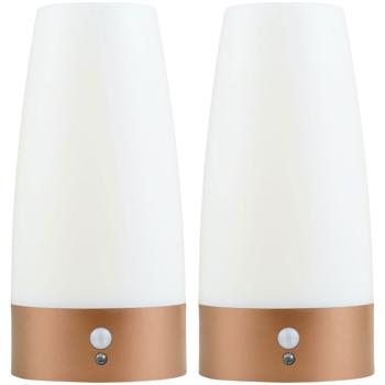 Preview: 2 lampe à poser élégantes avec détecteur de mouvement – éclairage LED sans fil blanc chaud – idéales comme veilleuses pour une chambre à coucher