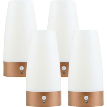 4er-Set Elegante LED-Tischlampe mit Bewegungsmelder – Kabellose Flurleuchte mit warmweissem Licht – Ideal als Nachtlicht im Schlafzimmer