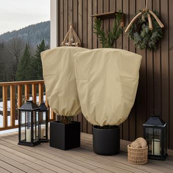 2er-Set Pflanzenabdeckung XXL, Winterschutz, 240 x 200 cm, Kübelpflanzen Schutzhauben als Frostschutz mit Zugband und Reissverschluss, atmungsaktiv 