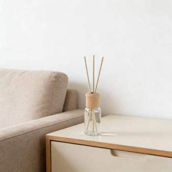Preview: Profumazione per ambienti con 8 oli profumati e 48 bastoncini in rattan – set diffusore con le fragranze brezza marina, sandalo, lavanda e menta