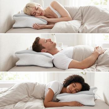 Premium Memory Foam Kopfkissen für Seiten-, Rücken- und Bauchschläfer - Ergonomisches Nackenkissen mit waschbarem Bezug für guten Schlaf