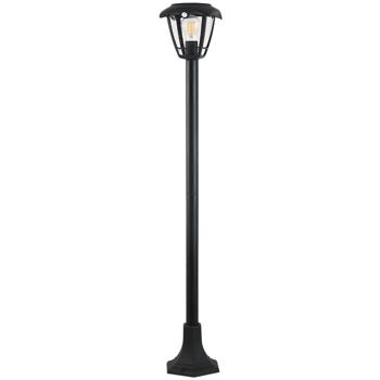 Preview: Lanterna da giardino a LED solare con sensore di movimento PIR 90° e portata 6 m, IP44 impermeabile, lampadina a filamento E27, 3 modalità, 111,5 cm, lampada da esterno