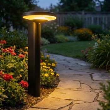 Borne solaire extérieure en aluminium noir, 300 lm, LED SMD, capteur de luminosité, 2 modes d’éclairage – lampe de jardin moderne et résistante aux intempéries
