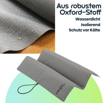 Preview: Faltbares Sitzkissen für Unterwegs - Outdoor Thermokissen Grau aus robustem Oxford-Stoff - Wasserdicht & Isolierend für Wandern, Camping, Stadion & Kita