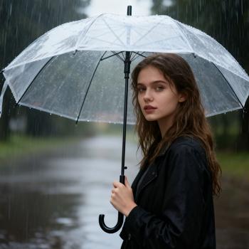 Preview: Parapluie droit automatique transparent, 85 cm de diamètre – parapluie dôme pour homme et femme – ouverture à une main