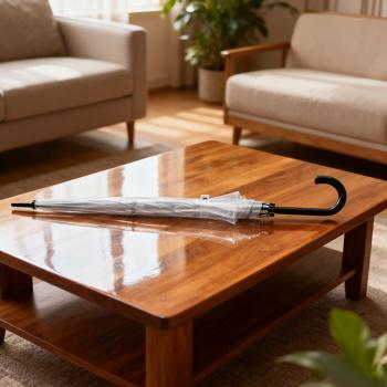 Preview: Transparenter Regenschirm mit Automatik, 85 cm Durchmesser, klarer Glockenschirm für Damen & Herren, robuster Stockschirm mit Einhand-Öffnung