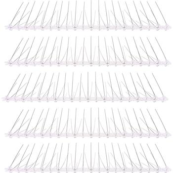 Preview: Lot efficace de 5 bandes de pics anti-pigeons, 3 rangées de pointes en acier inoxydable, 2,5 m – longueur adaptable – pointes robustes pour une protection optimale contre les oiseaux