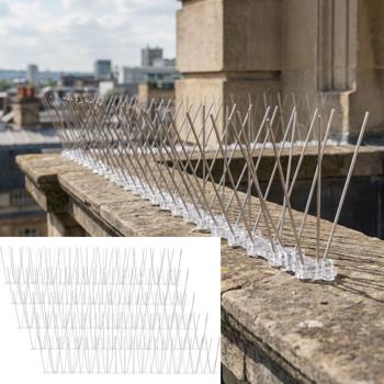 Efficace set di 10 spuntoni anti‑piccioni, 3 file in acciaio inox, 5 m – regolabile singolarmente – robuste punte di difesa per una protezione ottimale dagli uccelli