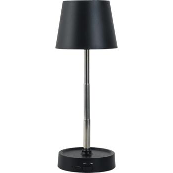 Preview: Élégante lampe de table LED, dimmable et rechargeable : lampe de chevet moderne à batterie, hauteur réglable, blanc chaud – lampe de lecture sans fil au design en acier inoxydable