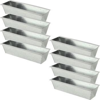 Preview: 8er-Set Premium Pflanzkasten für Europaletten aus verzinktem Metall, Paletteneinsatz mit 3 Ablauflöchern, Blumenkasten für Palettenmöbel, Silber