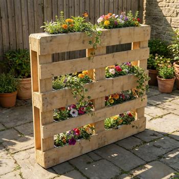 Preview: 8er-Set Premium Pflanzkasten für Europaletten aus verzinktem Metall, Paletteneinsatz mit 3 Ablauflöchern, Blumenkasten für Palettenmöbel, Silber