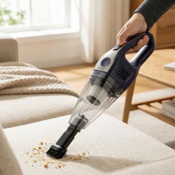 Aspirateur à main sans fil 6800 Pa mini aspirateur puissant, sans fil 2600 mAh Li-Ion 66W aspirateur de table – compact et silencieux pour voiture, bureau, maison