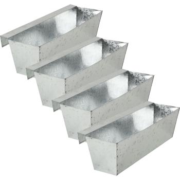 Preview: Lot de 4 bacs à plantes premium pour palettes Europe avec rail de suspension en métal galvanisé, insert pour palette et jardinière de balcon pour garde-corps jusqu‘à 2,5 cm de largeur, argent
