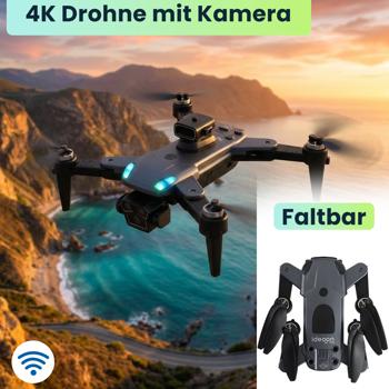 Preview: 4K Drohne mit Kamera Schwenkbar C0 Zertifiziert Bürstenloser Motor Faltbar GPS Rückkehr Hinderniserkennung Follow-Me Live-Übertragung Waypoint App