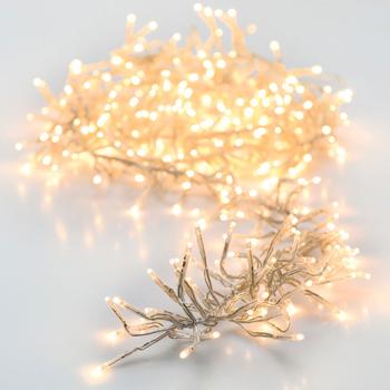 Preview: Catena luminosa cluster natalizia 768 LED bianco caldo – IP44 esterno & interno, 5,6 m catena a grappolo scintillante per un‘atmosfera accogliente