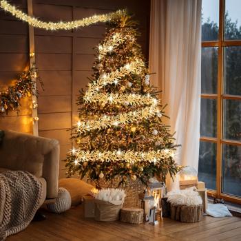 Preview: Catena luminosa cluster natalizia 768 LED bianco caldo – IP44 esterno & interno, 5,6 m catena a grappolo scintillante per un‘atmosfera accogliente