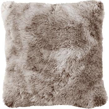 Cuscino decorativo soffice 45x45 cm - Fodera effetto pelliccia morbidissima, ecopelliccia marrone cioccolato, fodera rimovibile - Morbido, caldo e di facile manutenzione