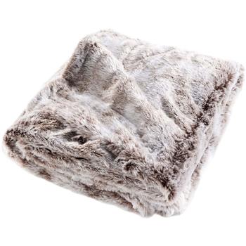 Preview: Superweiche Kuscheldecke in luxuriöser Felloptik, 180 x 220 cm, Schokobraun - Ideal für gemütliche Stunden auf dem Sofa oder als Tagesdecke