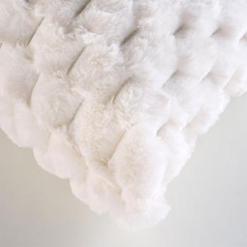 Preview: Coussin de canapé luxueux 45x45 cm - Coussin douillet d’une douceur de rêve, blanc, housse amovible - Doux, chaud et facile d’entretien