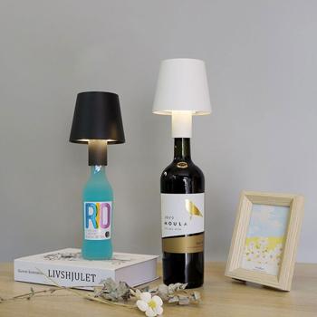 Preview: Set da 2 luci per bottiglia innovative – Lampada per bottiglia ricaricabile, 3 colori di luce – Lunga autonomia – Perfetta per eventi all’aperto e decorazioni