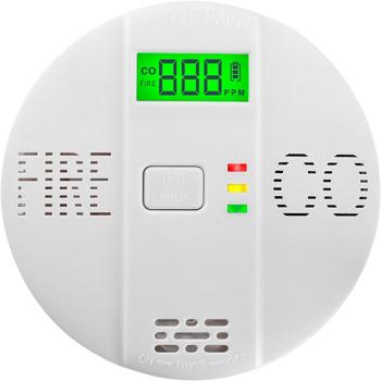 Preview: Sicherer CO & Rauchmelder Kombigerät Air-Guard Duo, 85dB. Zuverlässiger Brand- & Kohlenmonoxidalarm mit digitalem LCD, Test- & Stummschaltfunktion