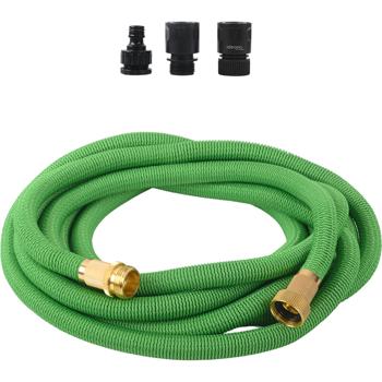 Preview: Tuyau d’arrosage extensible, 5-15 m, raccords aluminium – tuyau flexible, résistant aux UV, filetage 3/4