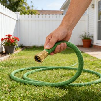 Preview: Tuyau d’arrosage extensible, 5-15 m, raccords aluminium – tuyau flexible, résistant aux UV, filetage 3/4